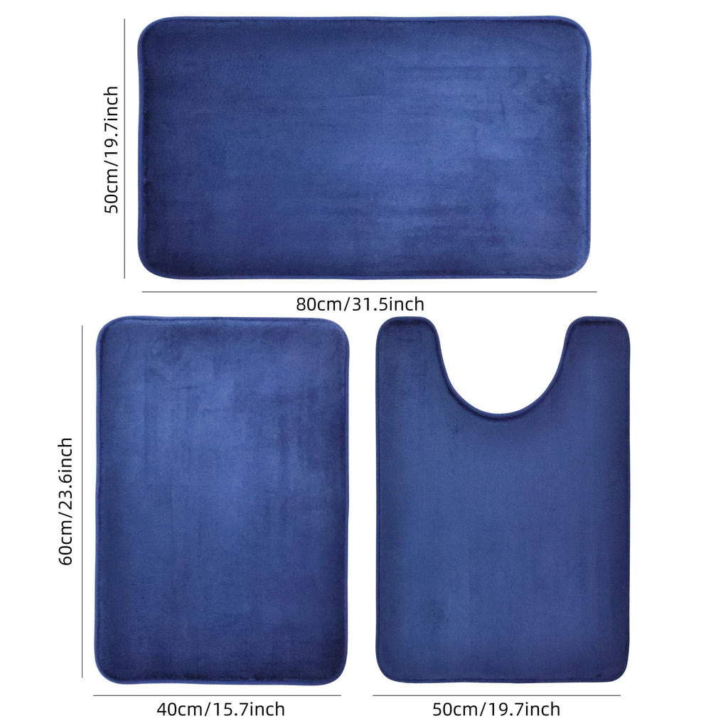 Three Piece Toilet, Bath Floor Mat, Shower Mat, Bath Absorbent Mat, Non Slip Carpet, Soft and Comfortable, Laundry Room. Quick Pick Grocers