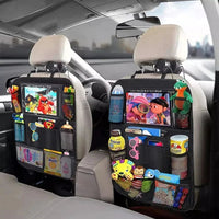 Car Seat Organizer Multifunctional Oxford Fabric Car Back Multi Pocket Storage Bag with Tablet Holder Protector for Kids Quick Pick Grocers