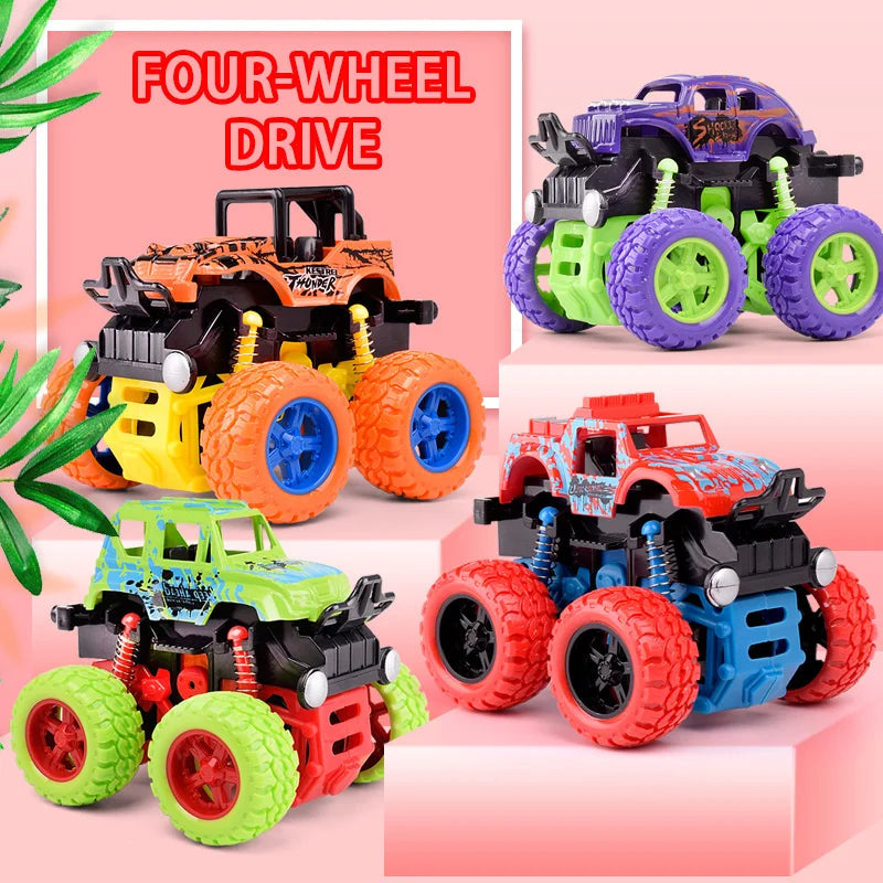Pull Back Toy Car  Inertial Rotation Car Four-wheel Drive Off-road Vehicle SUV Racing Power Car Children's Toy CarGift Quick Pick Grocers