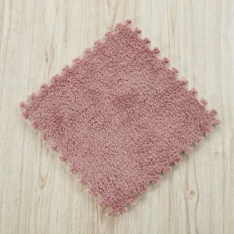 30*30CM Soft Plush Children Kids Rug Play Mat Puzzle Carpet Warm Playmat Interlocking Exercise Tiles Floor Carpet Decoration Mat Quick Pick Grocers
