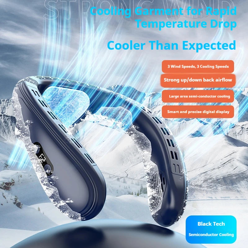 New Neck Air Conditioner Portable Neck Fan Rechargeable Semiconductor Cooling Bladeless Fan Outdoor Personal Fan Wearable Cooler Quick Pick Grocers