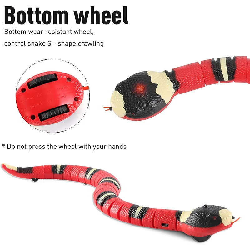 Automatic Cat Toys Interactive Smart Sensing Snake TeaseToys for Cats USB Charging Cat Accessories for Pet Cats  Game Play To Econic Blanks
