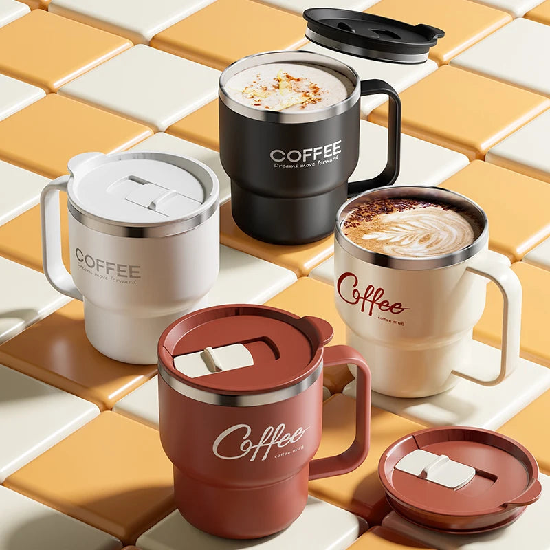 400ML Double Layer Coffee Mug 304 Stainless Steel Sealed Drinking Cup For Cold And Hot Water Insulated Milk Coffee Cup Drinkware Quick Pick Grocers