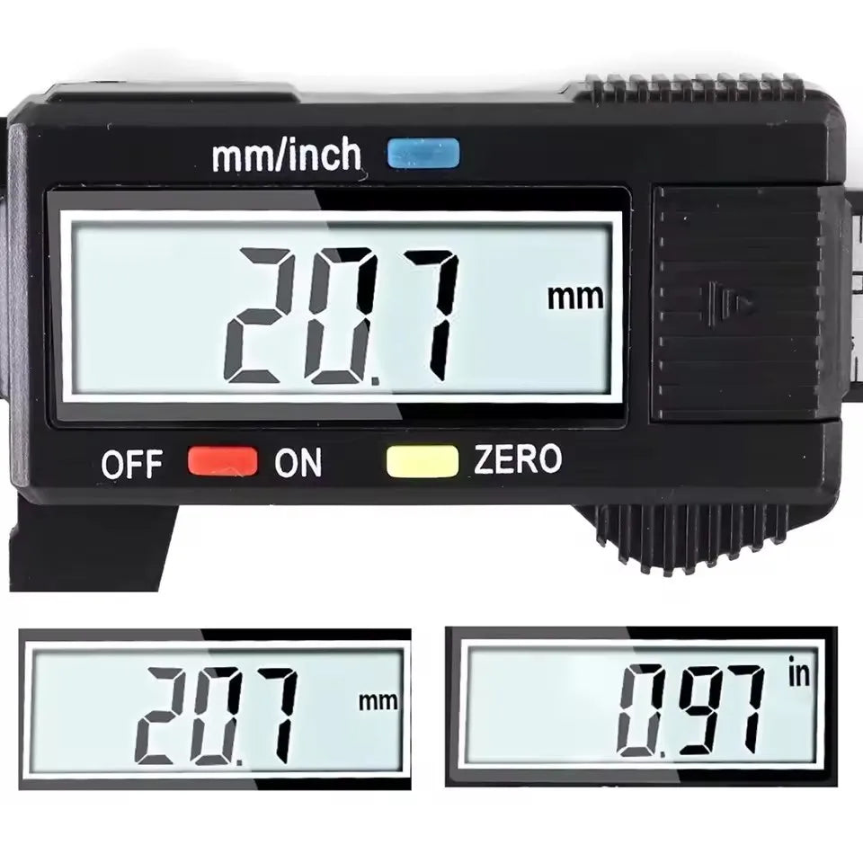 150mm 100mm Electronic Digital Caliper Carbon Fiber Dial Vernier Caliper Gauge Micrometer Measuring Tool Digital Ruler Econic Blanks