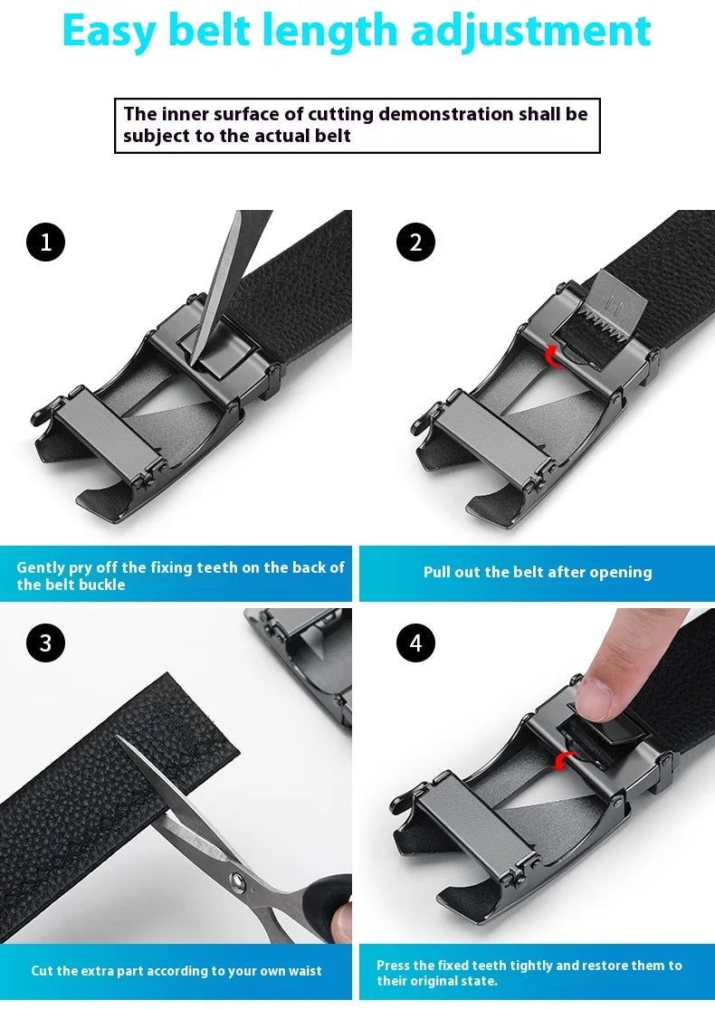 OYIFAN Men Belt Genuine Leather Belt for men Automatic belts Adjustable waistband Business belts 허리띠 Quick Pick Grocers