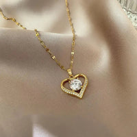 Elegant Style Heart shaped Pendant Necklace Hollow Design Mother's Day Gift Party Suitable for Best Friends Without Box Quick Pick Grocers