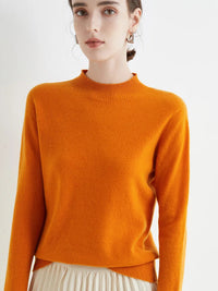 AOSSVIAO 2026 Autumn Winter Solid Mock-neck Pullover Sweater For Women Casual Knitwear Female Clothing Basic Soft Tops Quick Pick Grocers
