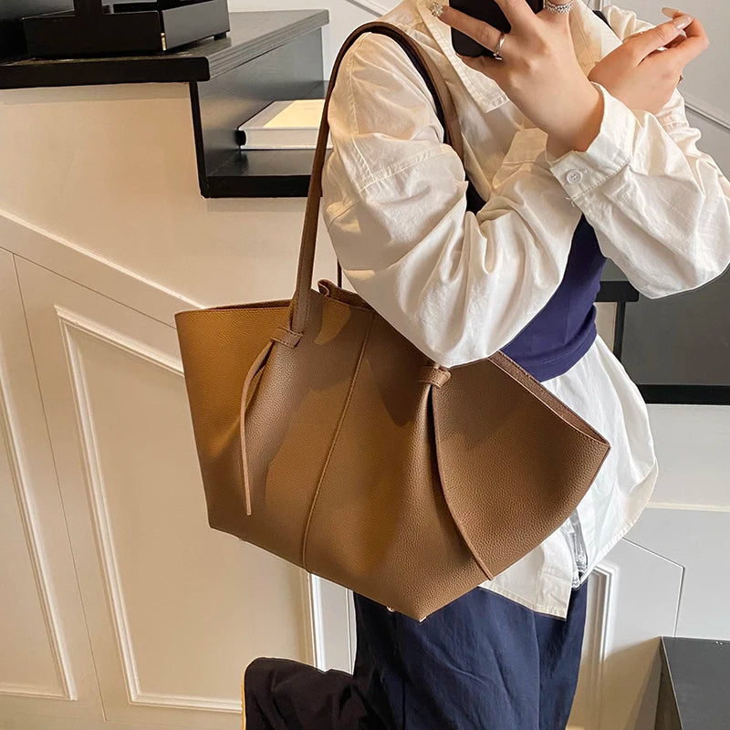 Branded Designer Shoulder Tote Bags For Women Soft PU Leather 2-IN-1 Big Capacity Shopper Tote Set 2025 Luxury Designer Handbags Quick Pick Grocers
