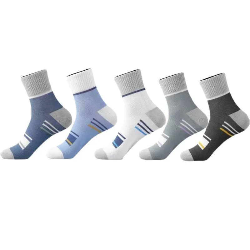 Men's Pure Cotton Socks Spring Striped Casual Socks Men's Anti-odor Antibacterial Business Socks High Quality Sports Sock Meias Quick Pick Grocers