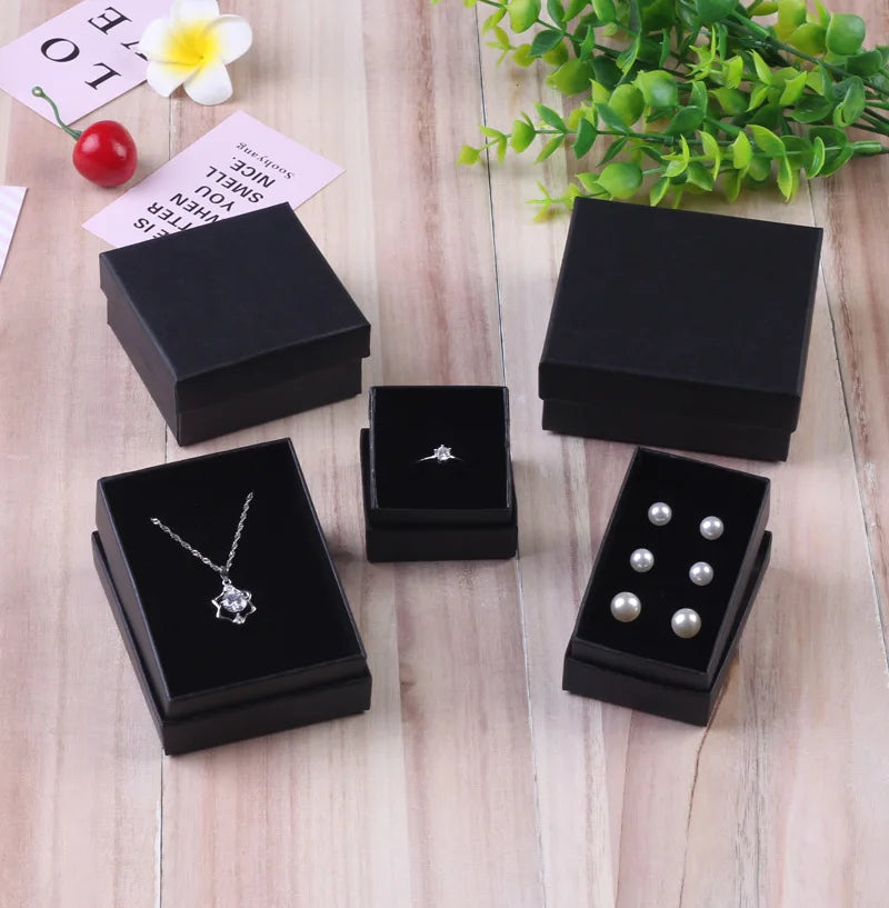 12pack White Simple Luxury Box Dark Green Paper Jewellry  Rings Earrings Bracelet Necklace Display Case Jewelry Organizer Boxes Purest Peak