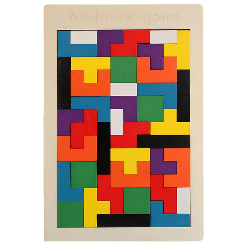 Colorful wooden puzzle toys Tangram Montessori materials children's puzzle toys Building blocks Children's learning toys Quick Pick Grocers