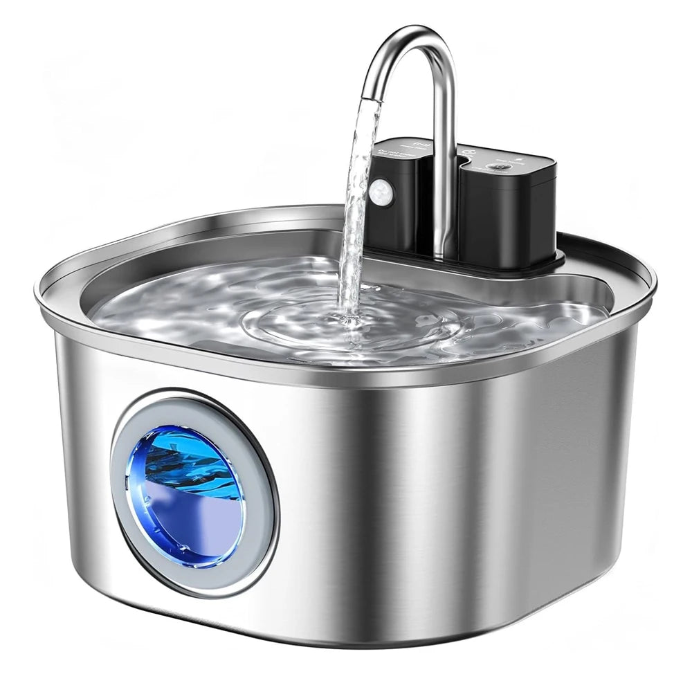3L Stainless Steel Wireless Recharging Sensor Cat Water Fountain Auto Drinking Fountain For Cats Dog Drinker Pet Dispenser Bowl Quick Pick Grocers