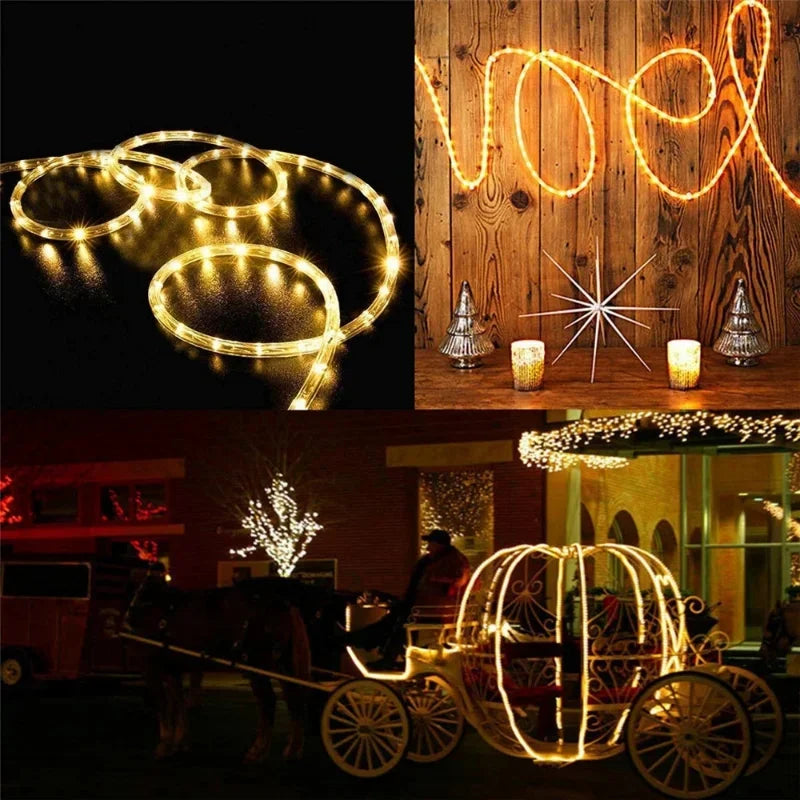 Outdoor Solar Lights Garland Rope String Lights 7-32M LED Garden Garland Waterproof Tube Lamp for Garden Christmas Decoration Quick Pick Grocers