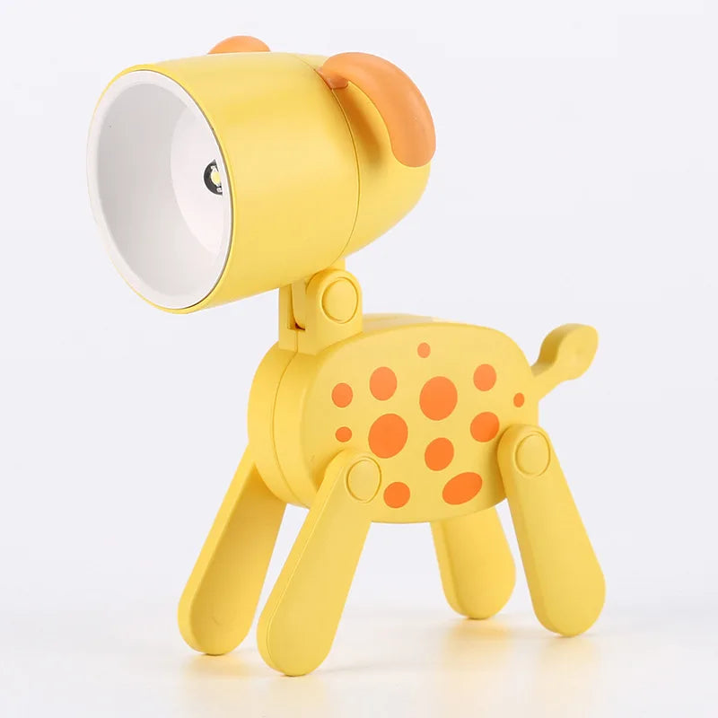 LED Night Light Mini Folding Desk Lamp Cute Pet Lights Dog Deer Portable Night Light Student Living Room Decor Gift Quick Pick Grocers
