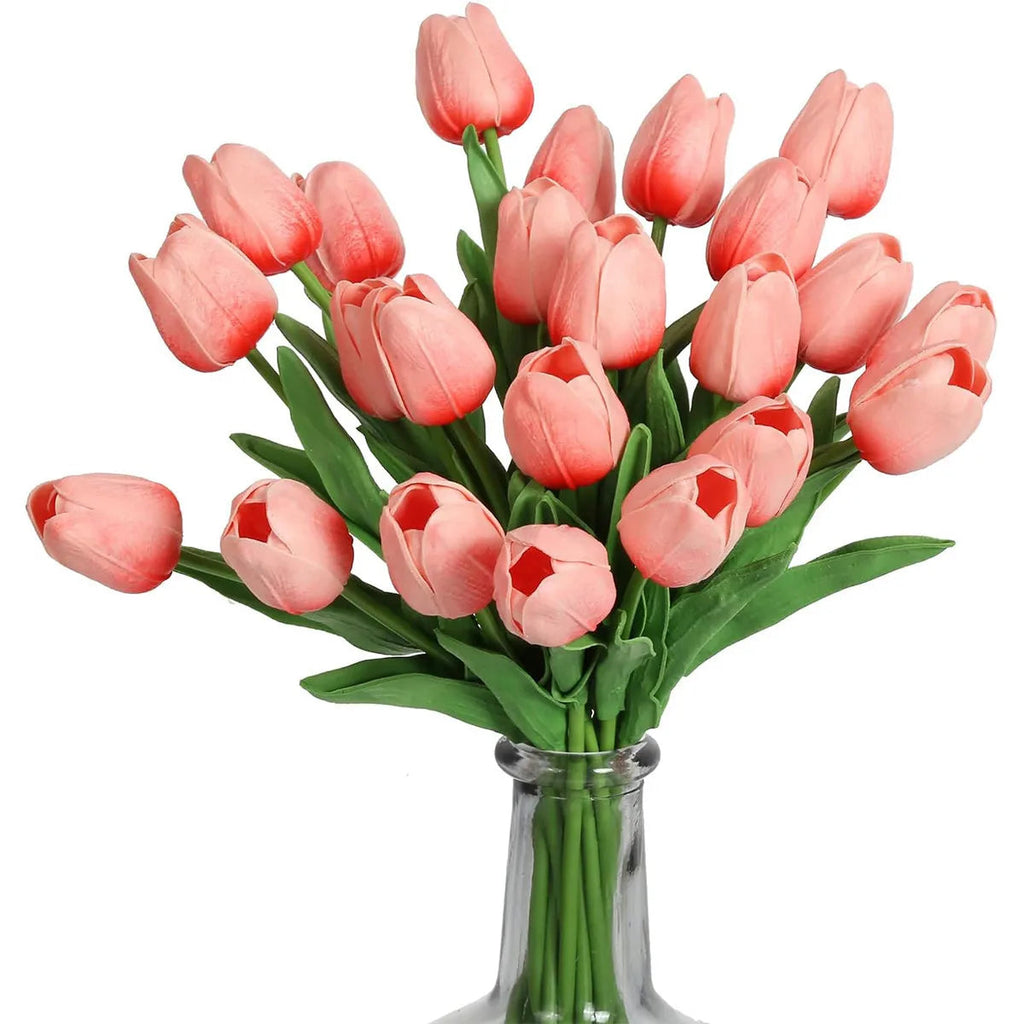10Pcs Artificial Flower Realistic Touch Tulip Scrapbooking Vase Home Decor Wedding Garden Arch Garland  Mother's Day Bouquet diy Quick Pick Grocers