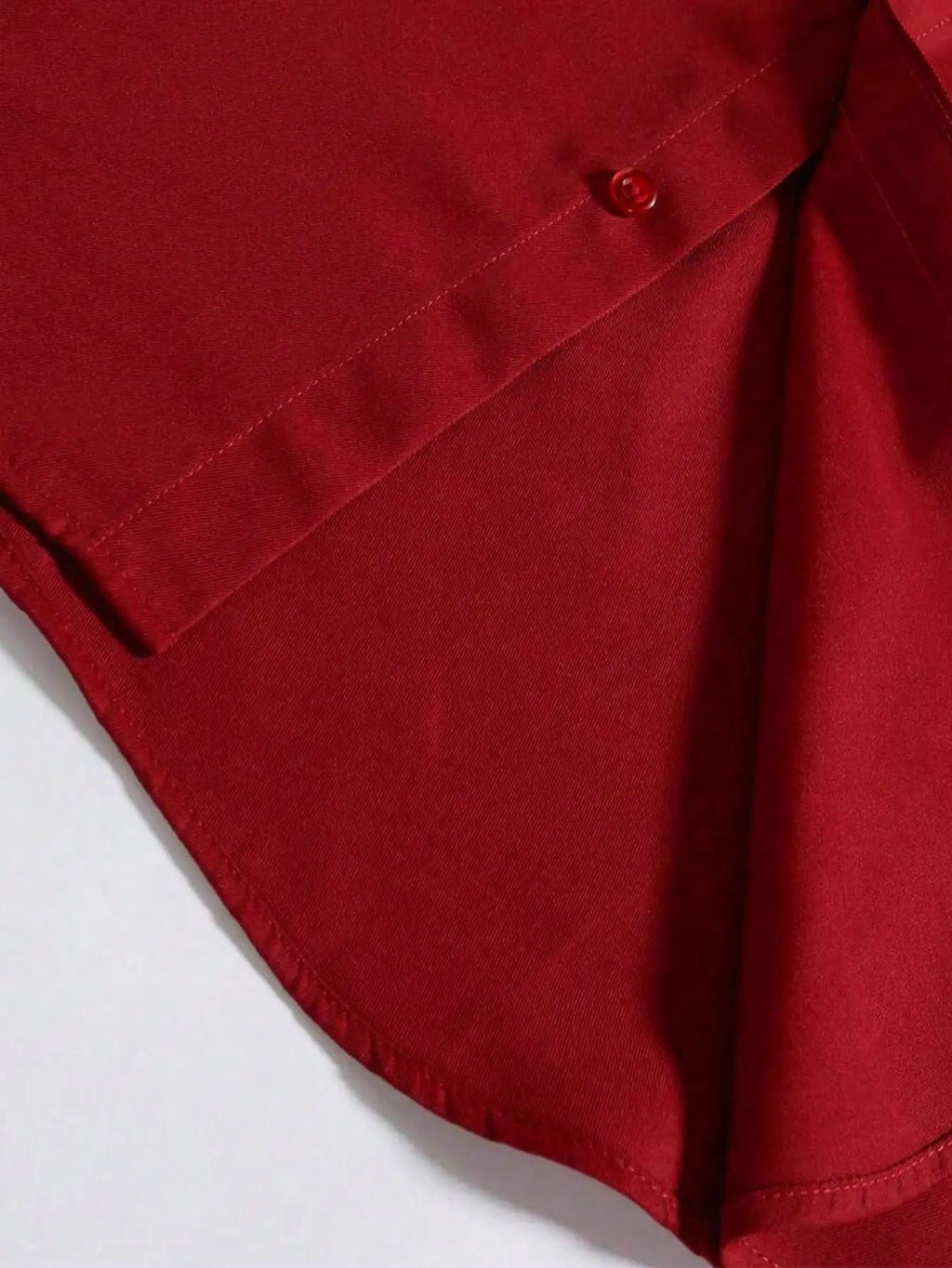 Men's Solid Red Long Sleeve Formal Dress Shirt for Business Office Wear Quick Pick Grocers