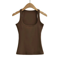 Women's Sculpted Square Neck Tank Top Summer Slim Fit Workout Athletic Crop Tops for Women Quick Pick Grocers