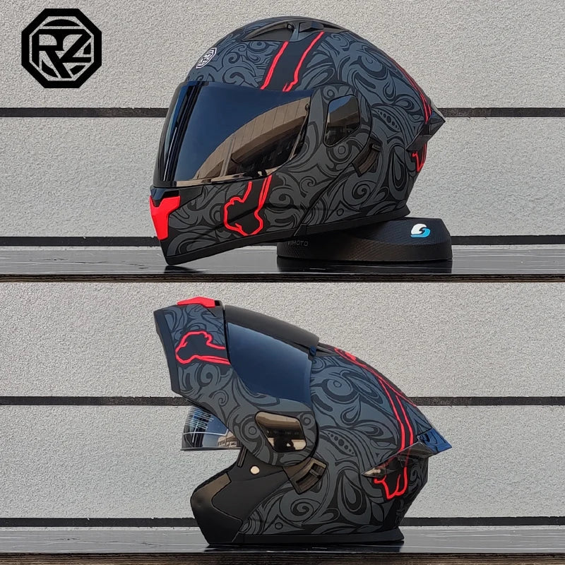 ORZ Personalised Motorcycle Full Face Helmet Men Women Fashion Dual Lens Helmets Motocross Racing Modular Flip Up Casco Moto Quick Pick Grocers