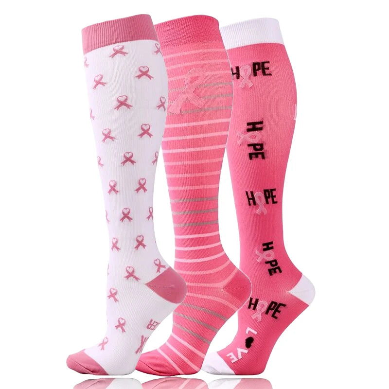 58 Styles 3 Pairs/Pack Compression Socks Knee High 30MmHg  Women Men Sports Socks Edema Diabetes Varicose Veins Running Socks Quick Pick Grocers