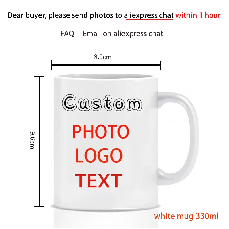 Personalised Your Photo Mug, Custom NAME IMAGE  Cup,Customize Coffee Mugs, Tea Cups, Mothers' day, Fathers' day Wedding Gift Quick Pick Grocers