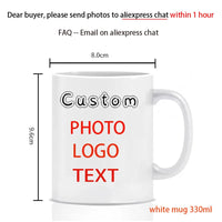 Personalised Your Photo Mug, Custom NAME IMAGE  Cup,Customize Coffee Mugs, Tea Cups, Mothers' day, Fathers' day Wedding Gift Quick Pick Grocers
