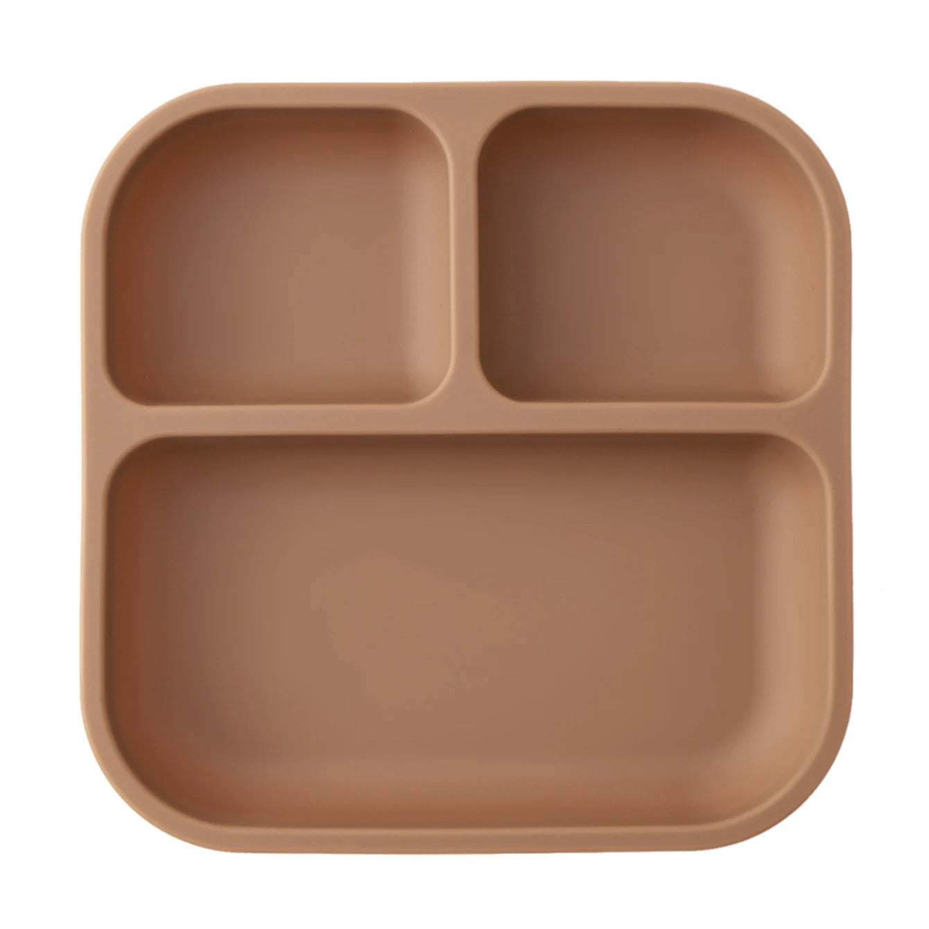 Color Kids 1PCS BPA Free Silicone Divided Square Plate Suction Baby Dish Leakproof Toddler Kids Meal Tray Easy Clean Tableware Purest Peak