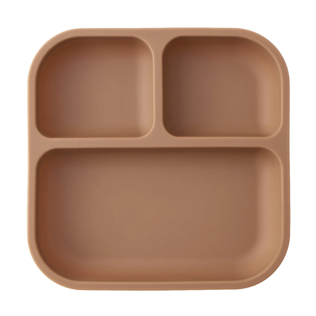 Color Kids 1PCS BPA Free Silicone Divided Square Plate Suction Baby Dish Leakproof Toddler Kids Meal Tray Easy Clean Tableware Purest Peak