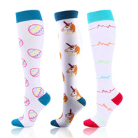 58 Styles 3 Pairs/Pack Compression Socks Knee High 30MmHg  Women Men Sports Socks Edema Diabetes Varicose Veins Running Socks Quick Pick Grocers