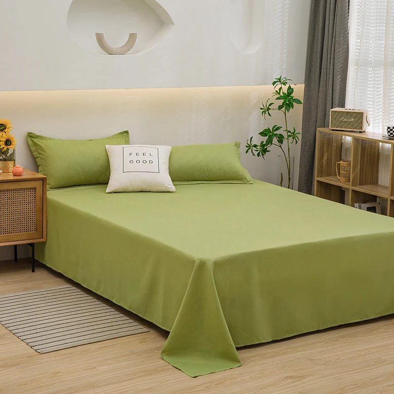 One solid color simple sheet Machine washable single double bed linen Student dormitory sheet (pillowcase not included) Quick Pick Grocers