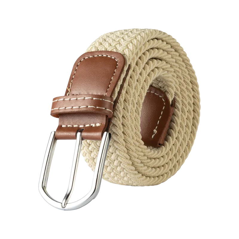 107/120/130CM Fashion Female Elastic Casual Stretch Woven Belt Unisex Canvas Elastic Belts for Women Jeans Pin Buckle Men Belt Quick Pick Grocers