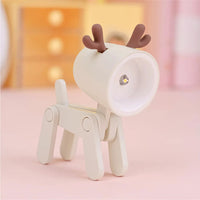 LED Night Light Mini Folding Desk Lamp Cute Pet Lights Dog Deer Portable Night Light Student Living Room Decor Gift Quick Pick Grocers