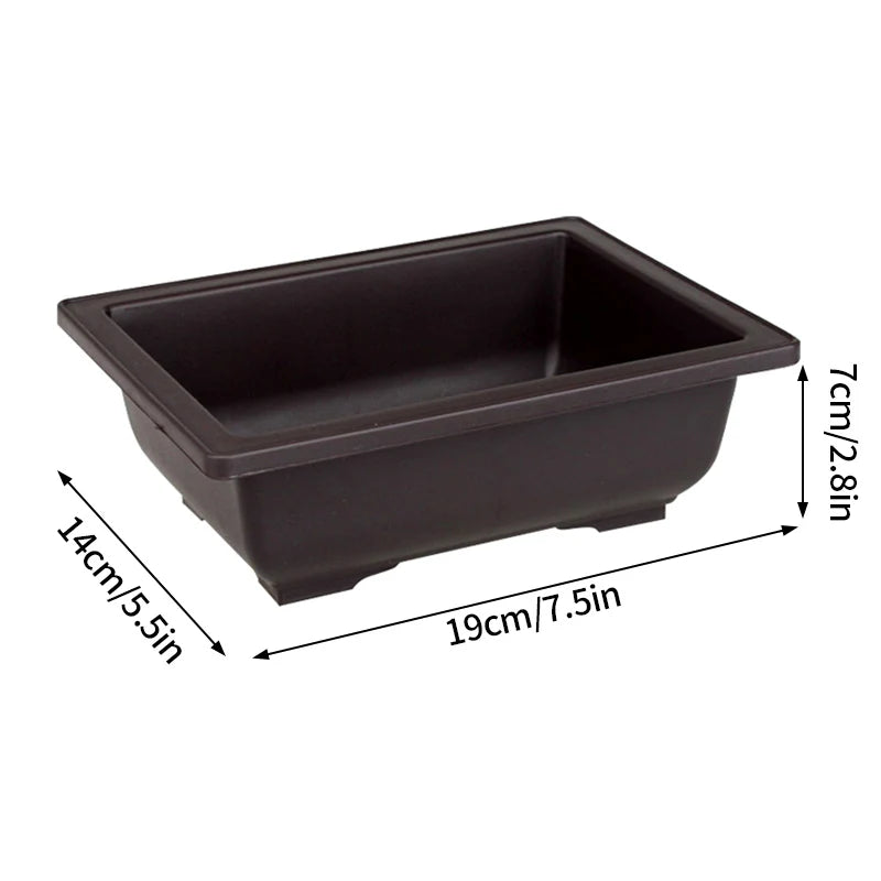 Rectangular Flowerpots Plastic Bonsai Plants Pot Square for Flower Balcony Garden Yard Landscape Bonsai Pot Trays Home Decor Quick Pick Grocers