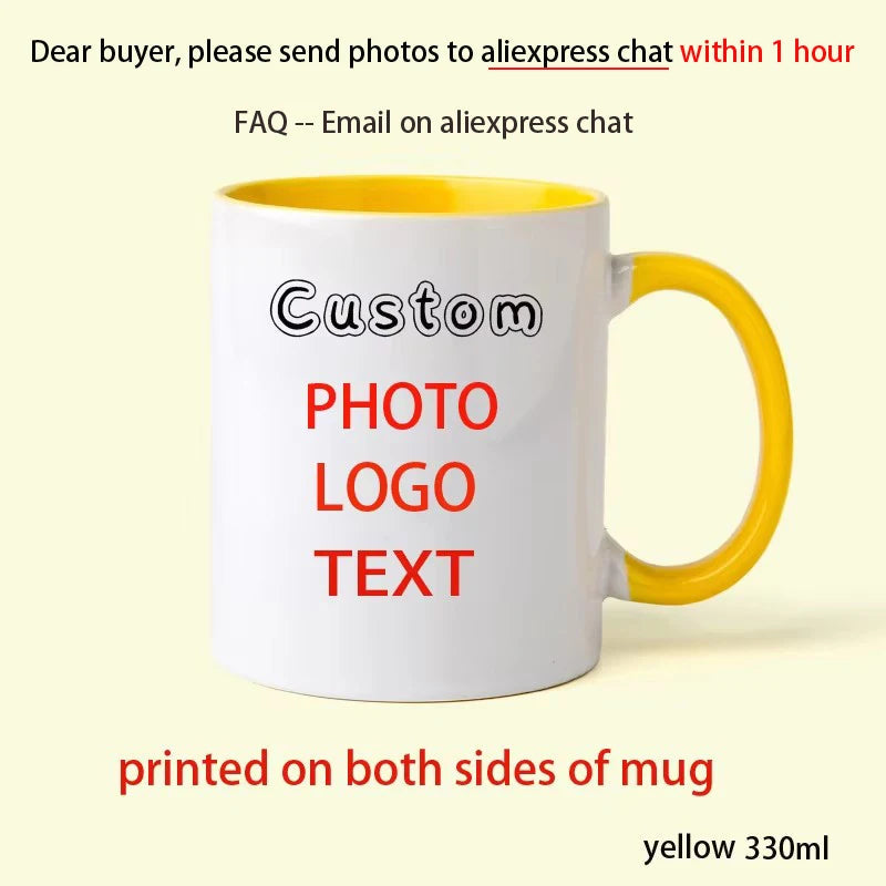 Personalised Your Photo Mug, Custom NAME IMAGE  Cup,Customize Coffee Mugs, Tea Cups, Mothers' day, Fathers' day Wedding Gift Quick Pick Grocers