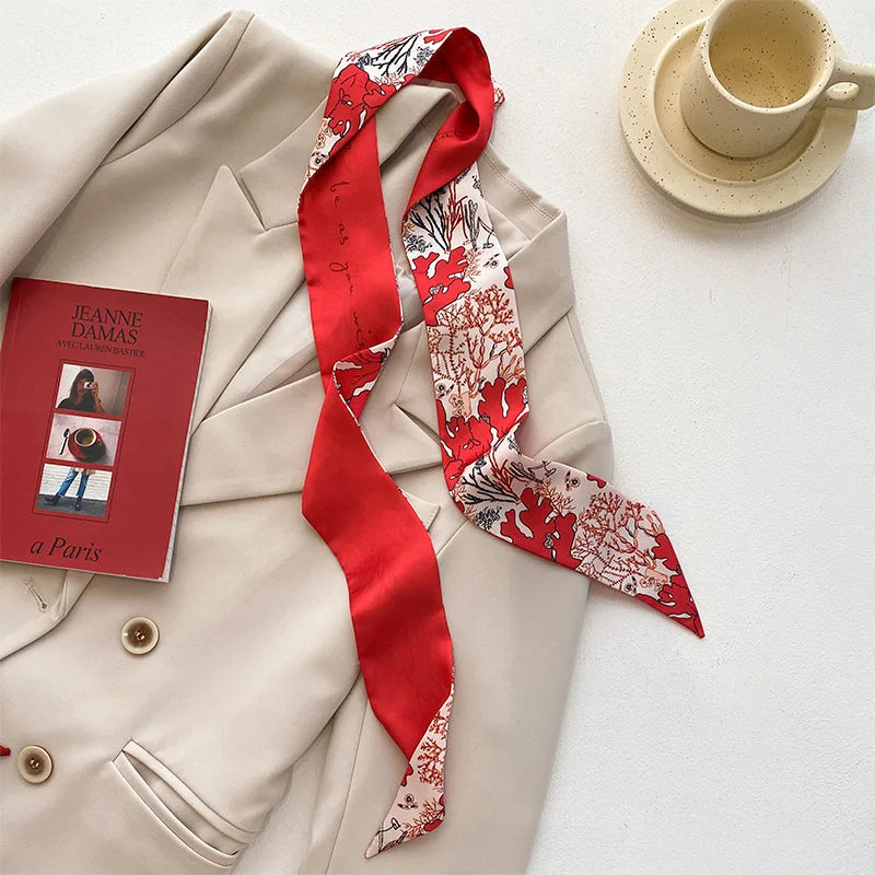 Cashew flower silk scarf, double-sided printed headband, ins decoration, versatile triangle scarf accessories Quick Pick Grocers