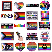 Rainbow LGBT Encourage Letters Metal Enamel Badge Gay Lesbian Asexual Transgender Adaptive Lapel Pin Jewelry Gifts Accessories Quick Pick Grocers