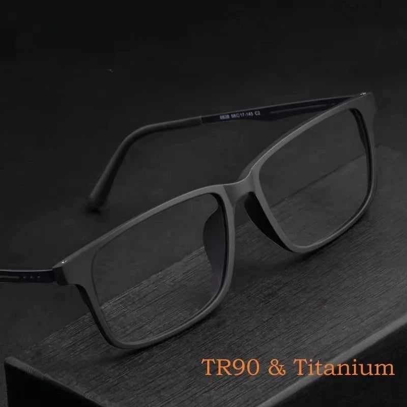 Super Light Comfortable Rubber Titanium Eyewear Square Glasses Frame Myopia Optical Prescription Glasses Frame Men and Women Econic Blanks