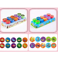 10pcs Assorted Stamps for Kids Self-ink Stamps Children Toy Stamps Smiley Face Seal Scrapbooking DIY Painting Photo Album Decor Econic Blanks