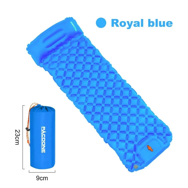 Outdoor Camping Inflatable Mattress Sleeping Pad With Pillows Ultralight Air Mat Built In Inflator Pump Hiking Econic Blanks