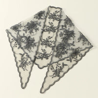 Elegant Lace Scarf Hollow Out Embroidery Foulard Bandana Solid Color Triangular Scarf Thin Vintage HandkerChiefs for Hair Woman Quick Pick Grocers