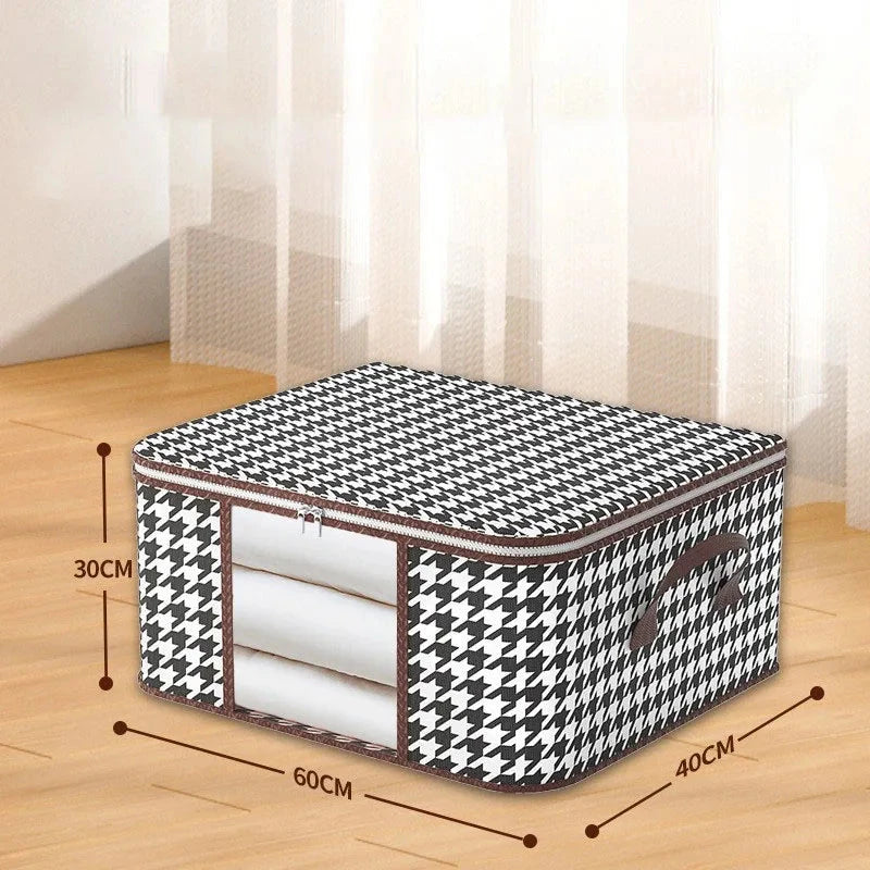 Large Clear Foldable Storage Box with Handles And Zipper - Dustproof Clothes Organizer for Home Econic Blanks