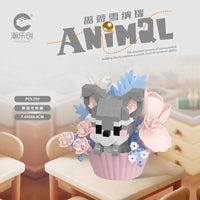 Cute dessert small animals potted bouquet cartoon doll panda puppy building block ornament children toys gift Quick Pick Grocers