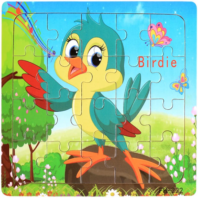 New 20 Piece Wooden 3d Puzzle Cartoon Animal Vehicle Jigsaw Puzzle Montessori Educational Toys For Kids 3-6 Years Old Quick Pick Grocers