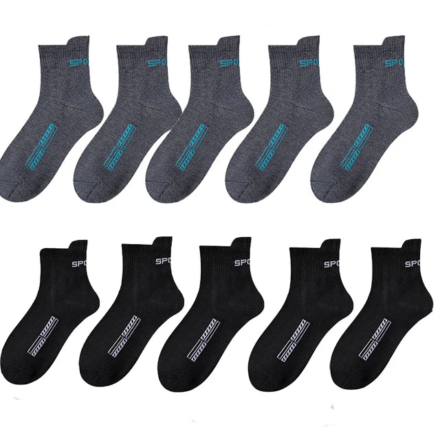 10/20Pairs High Quality Men's Socks Casual Breathable Cotton Man Run Sports Socks Spring Autumn Male Sox Gifts Plus Size 38-45 Quick Pick Grocers