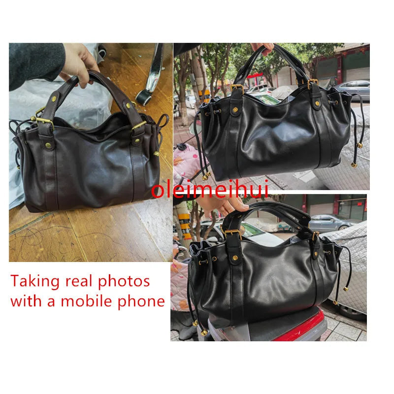 Women's Crossbody Simple Handbag Commuter Shoulder Boston Bag Stylish Versatile Work Bag Soft Polyester Interior Quick Pick Grocers