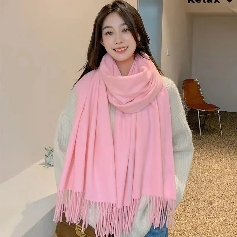 New Black Scarf Cashmere Woman Wool Ladies Scarf Warm Checkered Scarf Women's Winter Scarves Autumn XWJ07 Quick Pick Grocers