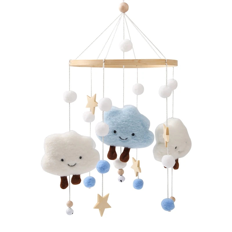 Baby Wooden Bed Bell Cartoon Rabbit Mobile Hanging Rattles Toy Hanger Crib Mobile Bed Bell Wood Toy Holder Arm Bracket Kid Gifts Purest Peak