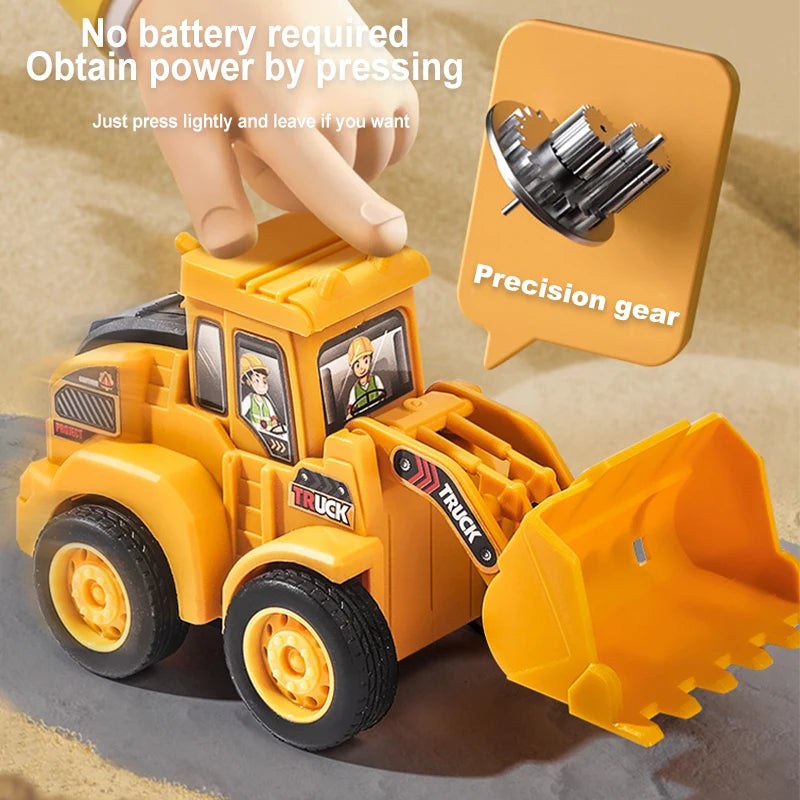 Engineering Vehicle Model Press Sliding Car Excavator Bulldozer Children Educational Construction Vehicle Toy Kids Boy Gift Quick Pick Grocers