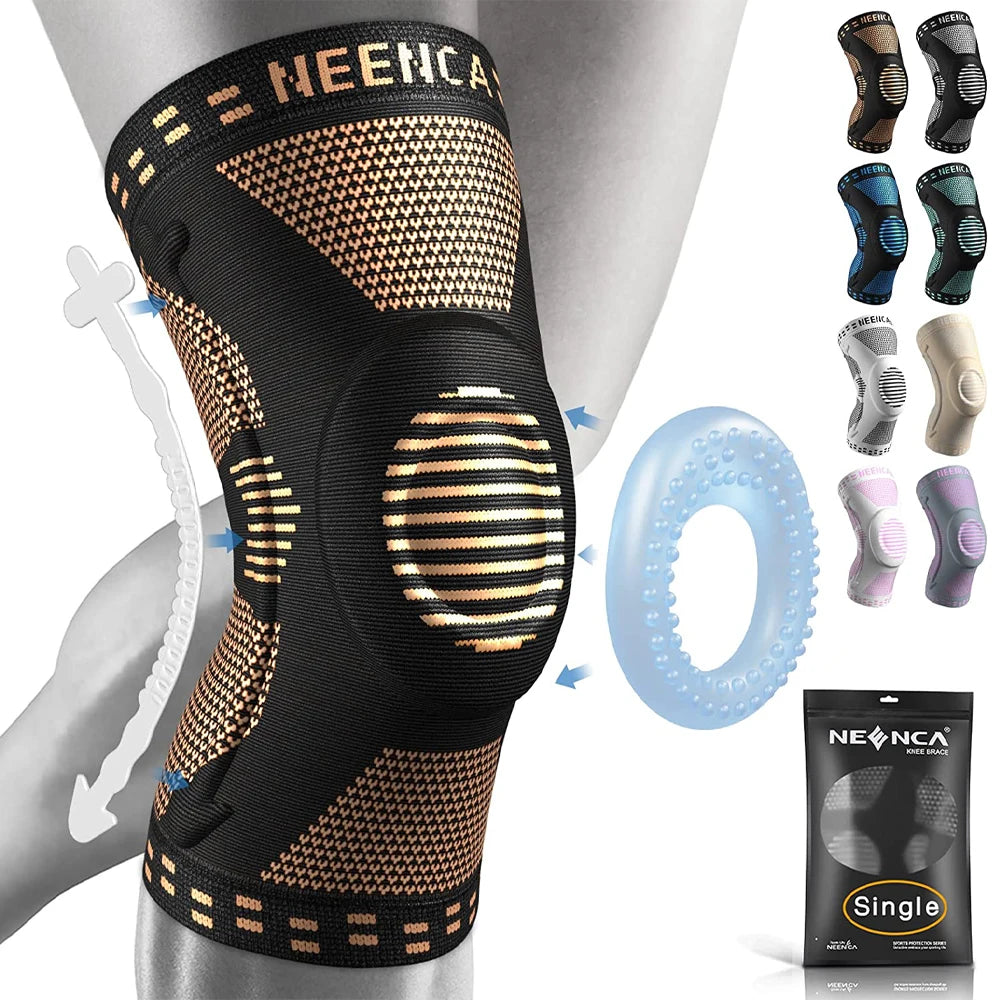 NEENCA Copper Knee Brace Knee Support with Patella Gel Pad &Side Stabilizers for Knee Pain Sport Arthritis ACL Joint Pain Relief Quick Pick Grocers