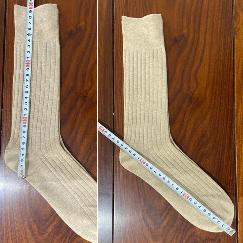 Man Long Socks Plus Combed Cotton Striped Business Breathable,Deodorant Party Dress Large Size Formal Socks Gentleman EU45-50 Quick Pick Grocers