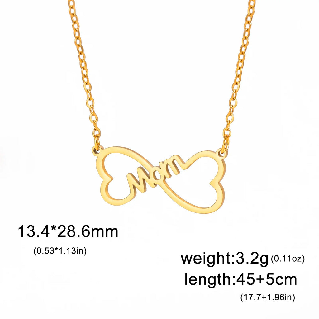 Skyrim Mama Letter Pendant Necklace for Women Stainless Steel Neck Chain Choker Trendy Family Jewelry Mother's Day Gift for Mom Quick Pick Grocers